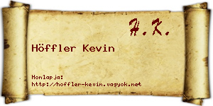 Höffler Kevin névjegykártya